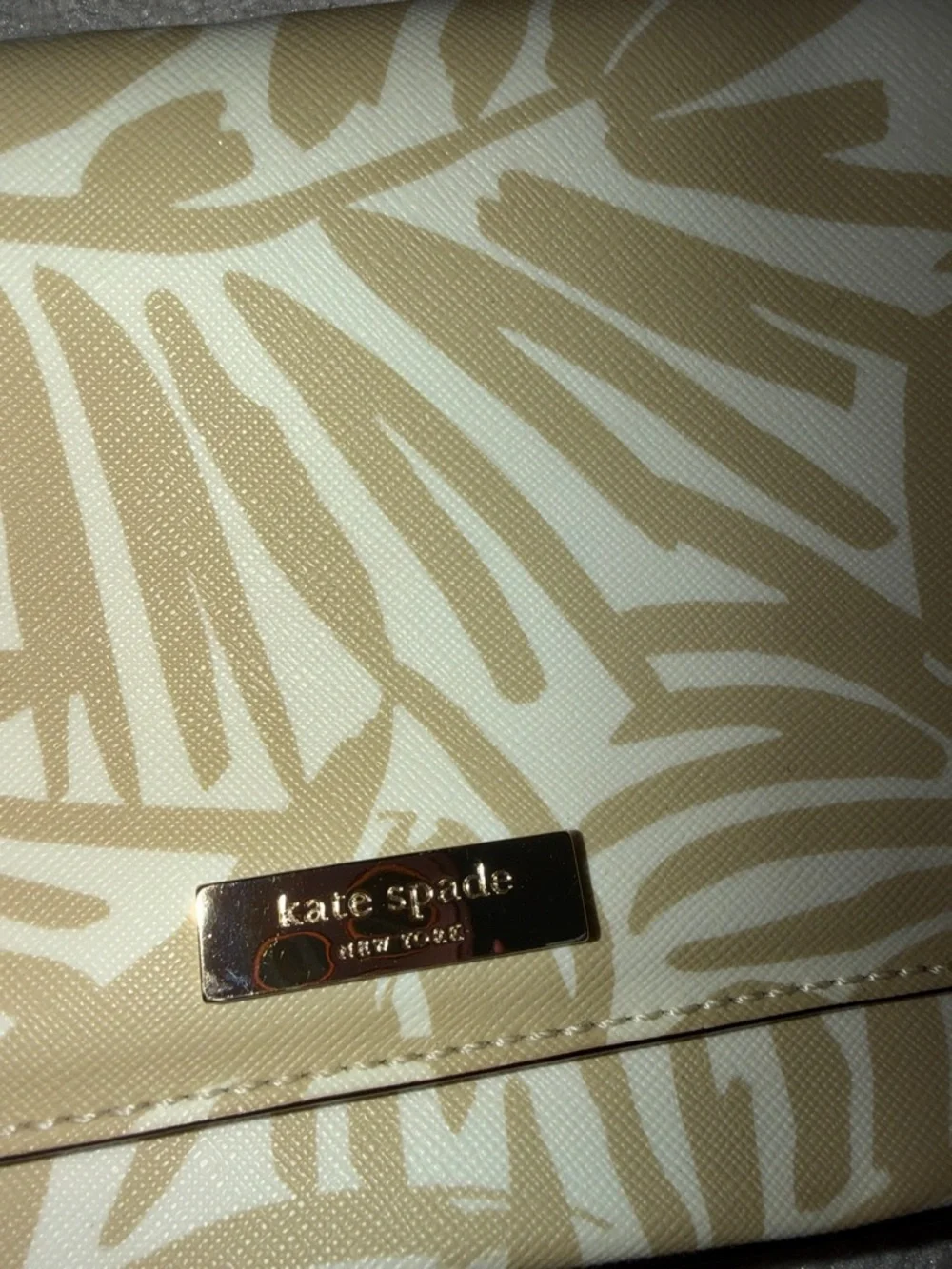 kate spade Beige and Cream Palm-Print grant street Crossbody Bag